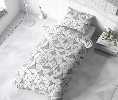 Makiteks Pamuk Dört Mevsim 160 x 220 cm Geometrik Tek Kişilik Nevresim Takımı Beyaz