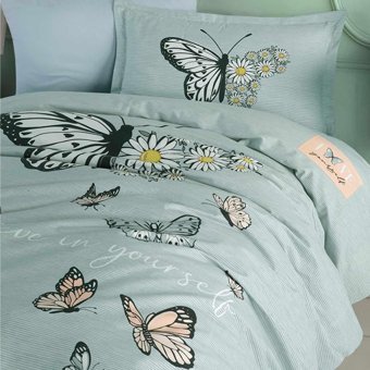 Clasy Ranforce Kışlık 160 x 220 cm Doğa Tek Kişilik Nevresim Takımı Yeşil