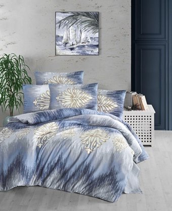 Komfort Home Polycotton Kışlık 160 x 220 cm Desenli Tek Kişilik Nevresim Takımı Mavi