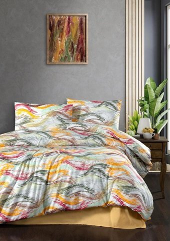 Mulberry Pamuk Dört Mevsim 160 x 220 cm Modern Tek Kişilik Nevresim Takımı Çok Renkli