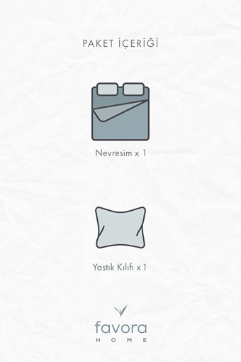 Favora Akfil Kum Pamuk Dört Mevsim 160 x 220 cm Çizgili Tek Kişilik Nevresim Takımı Gri