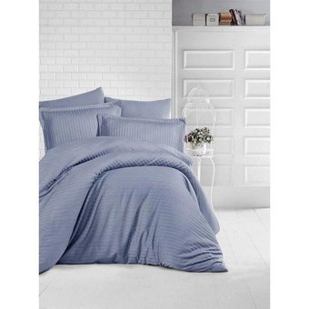 Clasy Saten Dört Mevsim 160 x 220 cm Çizgili Tek Kişilik Nevresim Takımı Antrasit