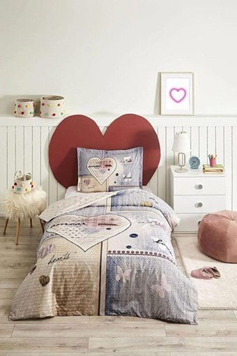 Özdilek Ranforce Kışlık 160 x 220 cm Desenli Tek Kişilik Nevresim Takımı Pudra