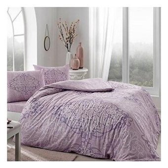 Taç Ranforce Dört Mevsim 160 x 220 cm Desenli Tek Kişilik Nevresim Takımı Lila
