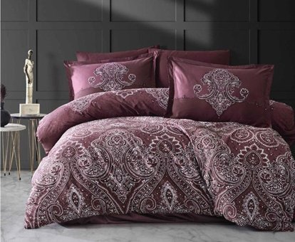 Clasy Ranforce Dört Mevsim 150 x 200 cm Modern Tek Kişilik Nevresim Takımı Gül Kurusu