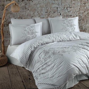 Clasy Ranforce Kışlık 160 x 220 cm Doğa Tek Kişilik Nevresim Takımı Gri
