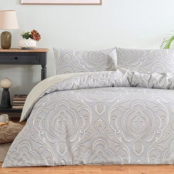 Özdilek Pamuk Polyester Kışlık 160 x 220 cm Desenli Tek Kişilik Nevresim Takımı Gri