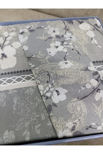 Özdilek Pamuk Polyester Kışlık 160 x 220 cm Çiçekli Tek Kişilik Nevresim Takımı Gri
