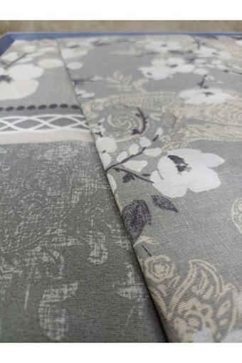Özdilek Pamuk Polyester Kışlık 160 x 220 cm Çiçekli Tek Kişilik Nevresim Takımı Gri