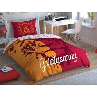 Taç Pamuk Dört Mevsim 185 x 220 cm Lastikli Taraftar Tek Kişilik Nevresim Takımı Sarı