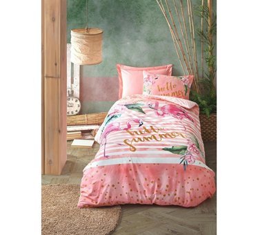 Cotton Box Ranforce Kışlık 160 x 220 cm Flamingo Tek Kişilik Nevresim Takımı Pembe