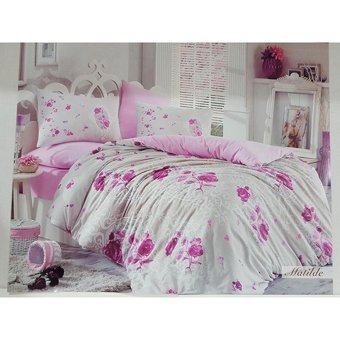 Hobby Ranforce Dört Mevsim 155 x 215 cm Çiçekli Tek Kişilik Nevresim Takımı Mor