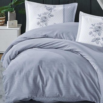 Clasy Pamuk Dört Mevsim 160 x 220 cm Çizgili Tek Kişilik Nevresim Takımı Mavi