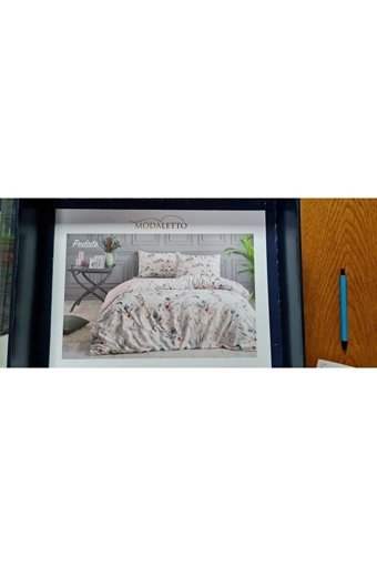 Özdilek Pamuk Polyester Kışlık 160 x 220 cm Lastikli Çiçekli Tek Kişilik Nevresim Takımı Beyaz