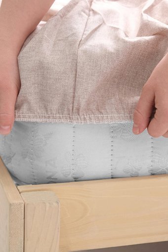 Favora Pamuk Polyester Dört Mevsim 160 x 220 cm Lastikli Ekoseli Tek Kişilik Nevresim Takımı Vizon