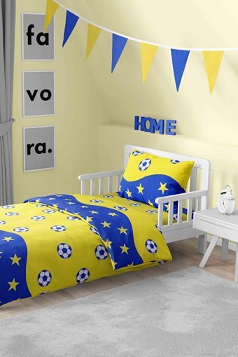 Favora Ranforce Kışlık 160 x 220 cm Taraftar Tek Kişilik Nevresim Takımı Lacivert Sarı
