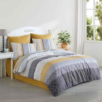 T.Concept Ranforce Dört Mevsim 160 x 220 cm Modern Tek Kişilik Nevresim Takımı Gri Sarı