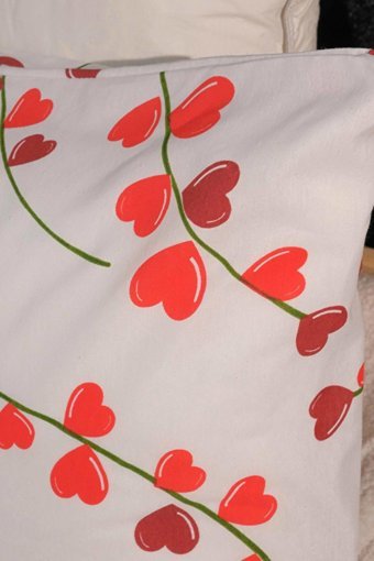 Favora Pamuk Dört Mevsim 160 x 220 cm Kalp Tek Kişilik Nevresim Takımı Kırmızı