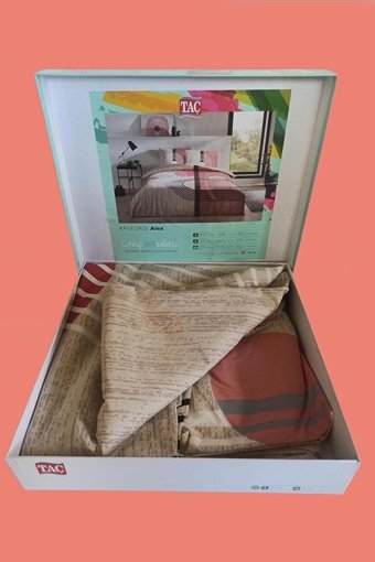 Taç Ranforce Dört Mevsim 160 x 220 cm Lastikli Çizgili Tek Kişilik Nevresim Takımı Pembe