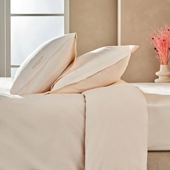 Marie Claire Keten Pamuk Dört Mevsim 200 x 220 cm Düz Çift Kişilik Nevresim Takımı Pudra