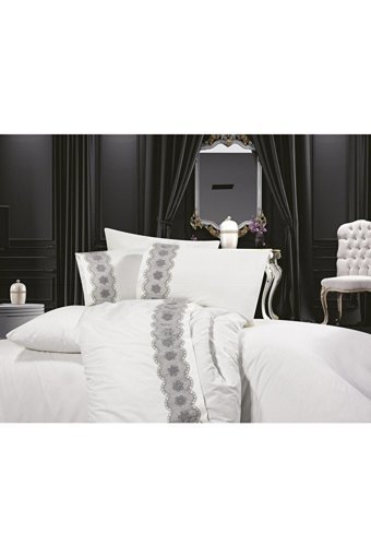 La Lady Arus Pamuk Dört Mevsim 200 x 220 cm Düz Çift Kişilik Nevresim Takımı Antrasit