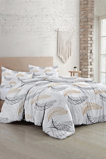 Mono Home Pamuk Dört Mevsim 200 x 220 cm 3D Çift Kişilik Nevresim Takımı Beyaz