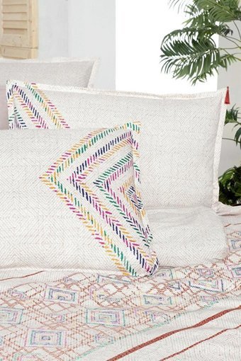 Sarev Pamuk Kışlık 200 x 220 cm Geometrik Çift Kişilik Nevresim Takımı Bej