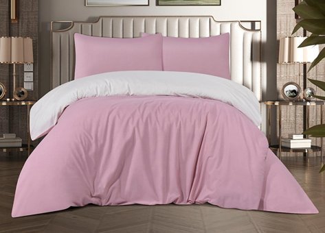 La Lady Arus Pamuk Dört Mevsim 200 x 220 cm Çift Taraflı Çift Kişilik Nevresim Takımı Krem Pembe