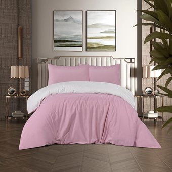 La Lady Arus Pamuk Dört Mevsim 200 x 220 cm Çift Taraflı Çift Kişilik Nevresim Takımı Krem Pembe