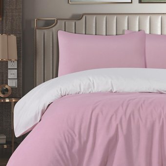 La Lady Arus Pamuk Dört Mevsim 200 x 220 cm Çift Taraflı Çift Kişilik Nevresim Takımı Krem Pembe