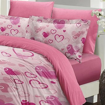 Mono Home Pamuk Saten Dört Mevsim 200 x 220 cm 3D Çift Kişilik Nevresim Takımı Pembe