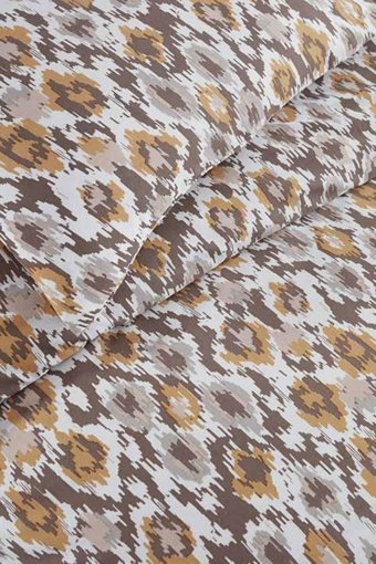 Luxart Pamuk Dört Mevsim 200 x 220 cm Lastikli Batik Çift Kişilik Nevresim Takımı Kahverengi