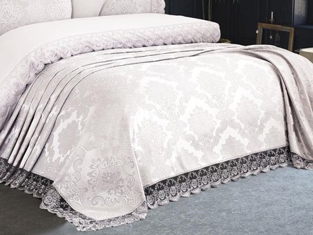 Çeyiz Diyarı Pamuk Saten Dört Mevsim 200 x 220 cm Etnik Çift Kişilik Nevresim Takımı Krem