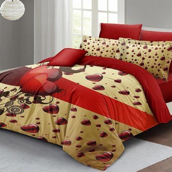 Mono Home Pamuk Saten Dört Mevsim 200 x 220 cm 3D Çift Kişilik Nevresim Takımı Kırmızı