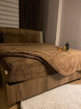 Tly Home Textiles Pamuk Polyester Kışlık 200 x 220 cm Lastikli Düz Çift Kişilik Nevresim Takımı Kahverengi
