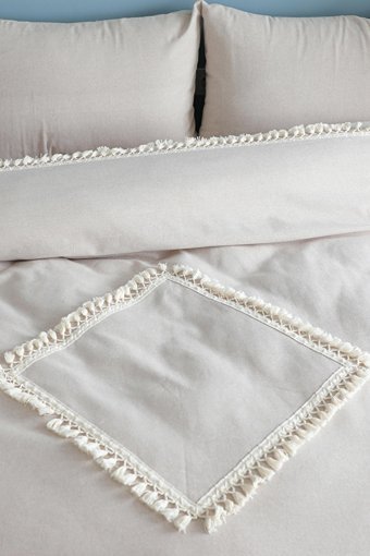 Ndc Home Keten Pamuk Dört Mevsim 200 x 220 cm Düz Çift Kişilik Nevresim Takımı Bej