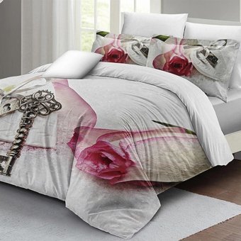 Mono Home Pamuk Saten Dört Mevsim 200 x 220 cm 3D Çift Kişilik Nevresim Takımı Kırık Beyaz