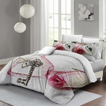 Mono Home Pamuk Saten Dört Mevsim 200 x 220 cm 3D Çift Kişilik Nevresim Takımı Kırık Beyaz