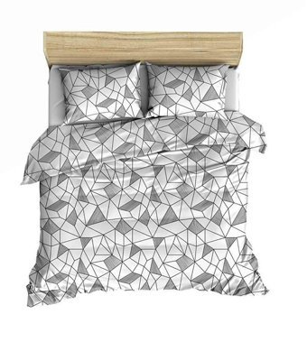 Makiteks Pamuk Dört Mevsim 200 x 220 cm Geometrik Çift Kişilik Nevresim Takımı Gri