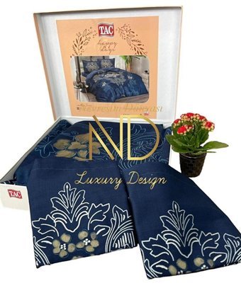 Nevresim Dünyası Saten Dört Mevsim 200 x 220 cm 3D Çift Kişilik Nevresim Takımı Lacivert