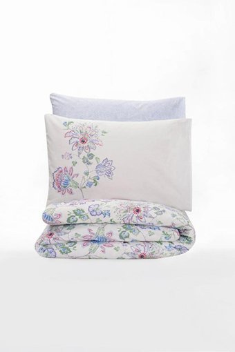 Cotton Box Pamuk Dört Mevsim 200 x 220 cm Doğa Çift Kişilik Nevresim Takımı Mavi