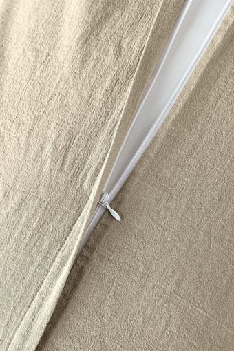 Vivamaison Keten Pamuk Dört Mevsim 200 x 220 cm Düz Çift Kişilik Nevresim Takımı Taş