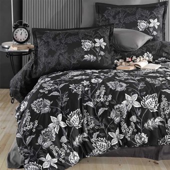 Clasy Saten Kışlık 200 x 220 cm Doğa Çift Kişilik Nevresim Takımı Antrasit
