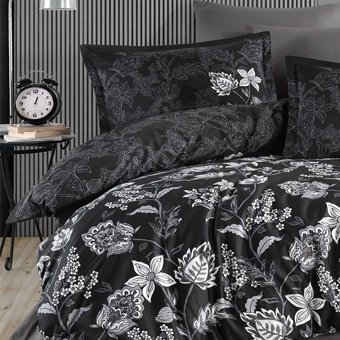 Clasy Saten Kışlık 200 x 220 cm Doğa Çift Kişilik Nevresim Takımı Antrasit