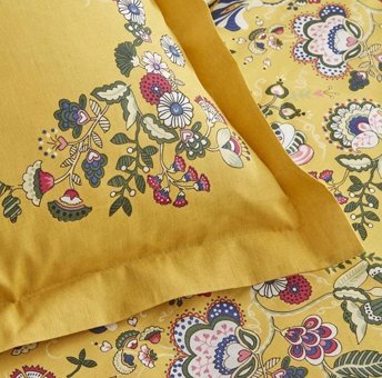 Karaca Home Pamuk Dört Mevsim 200 x 220 cm Çiçekli Çift Kişilik Nevresim Takımı Sarı