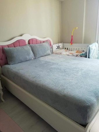 Tly Home Textiles Pamuk Kışlık 200 x 220 cm Lastikli Peluş Çift Kişilik Nevresim Takımı Gri