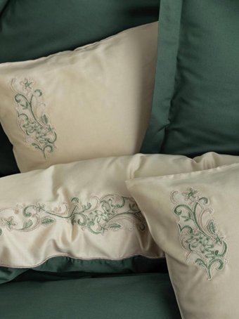 Cotton Box Saten Dört Mevsim 200 x 220 cm Modern Çift Kişilik Nevresim Takımı Yeşil