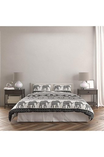 Mulberry Pamuk Dört Mevsim 200 x 220 cm Hayvan Çift Kişilik Nevresim Takımı Beyaz