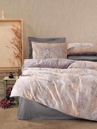 Nevresim Dünyası Saten Dört Mevsim 200 x 220 cm Düz Çift Kişilik Nevresim Takımı Gri