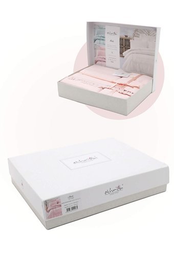 Favora Pamuk Dört Mevsim 200 x 220 cm Etnik Çift Kişilik Nevresim Takımı Pudra